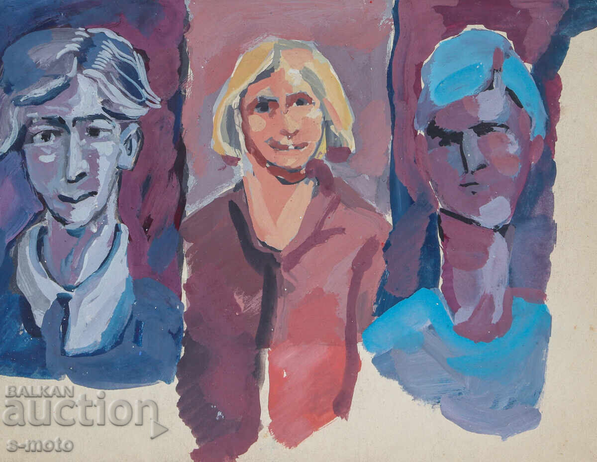 Auction  Old painting, figurative composition, portrait