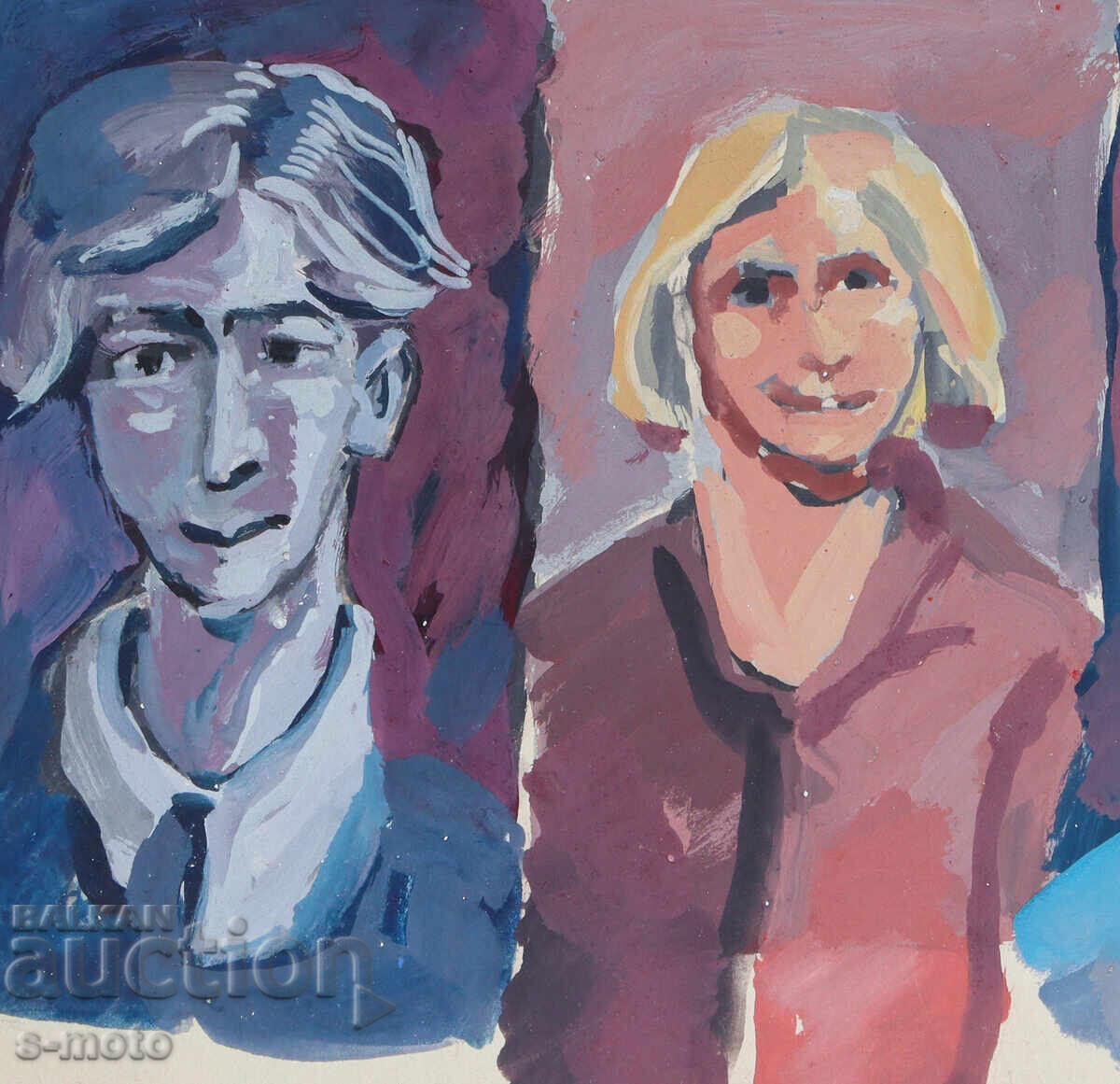 Delivery of Old painting, figurative composition, portrait