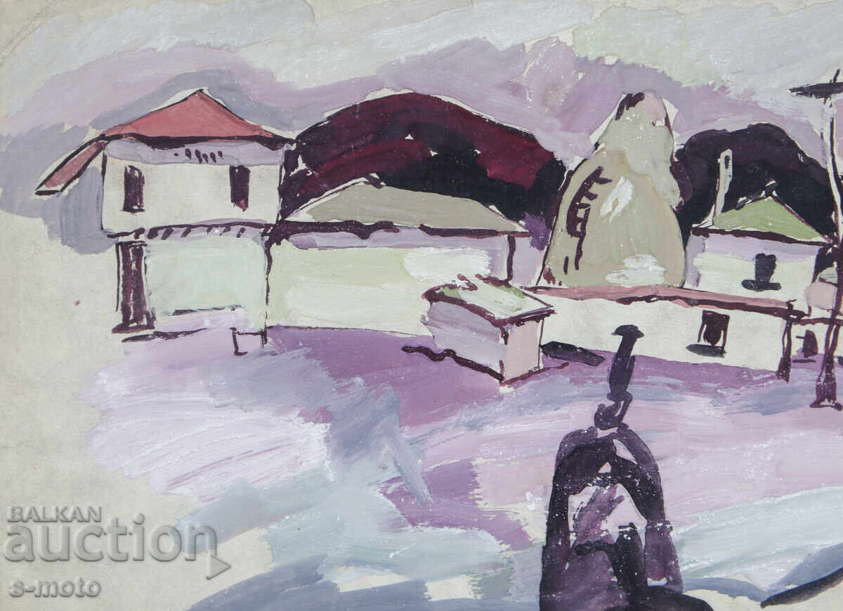 Παράδοση Παλιός πίνακας αγροτικού τοπίου