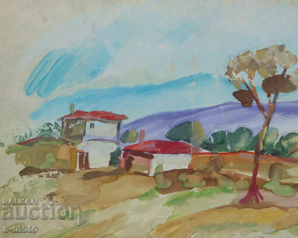 Παράδοση Παλιός πίνακας αγροτικού τοπίου