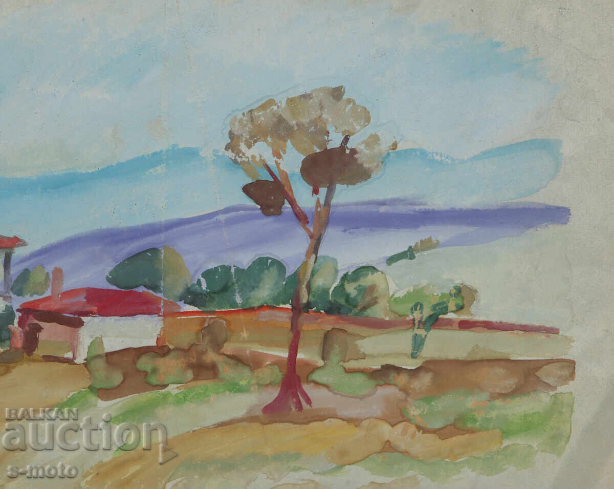 Παλιός πίνακας αγροτικού τοπίου - 5