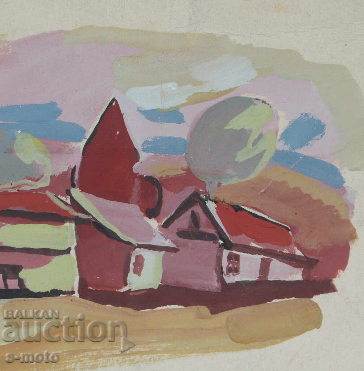 Old painting, rural landscape - 5