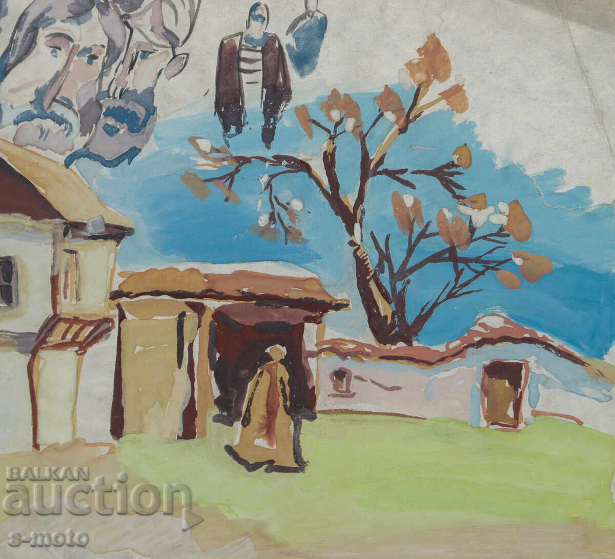 Old painting, rural landscape - 5