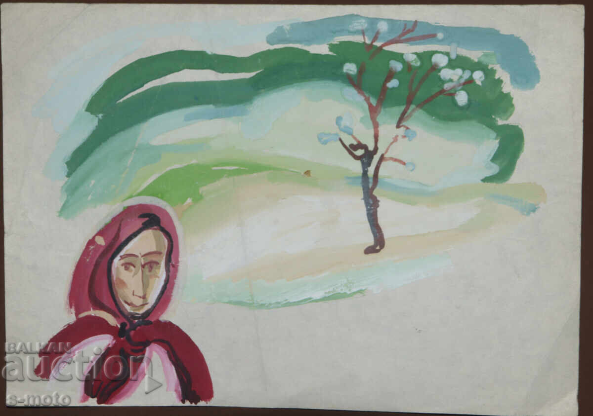 Δημοπρασία Παλιός πίνακας αγροτικού τοπίου