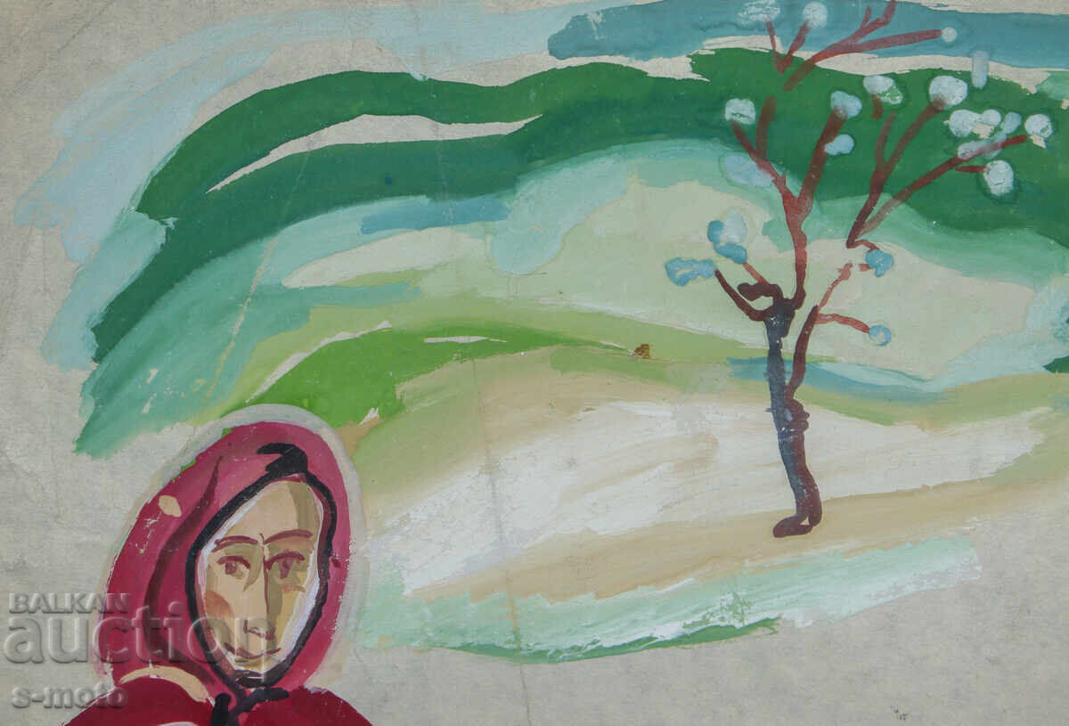 Παράδοση Παλιός πίνακας αγροτικού τοπίου