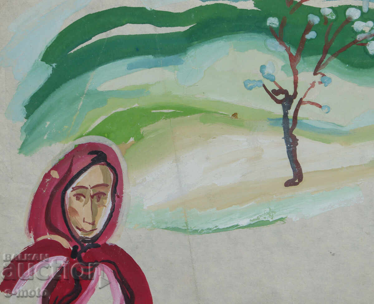 Παλιός πίνακας αγροτικού τοπίου - 5