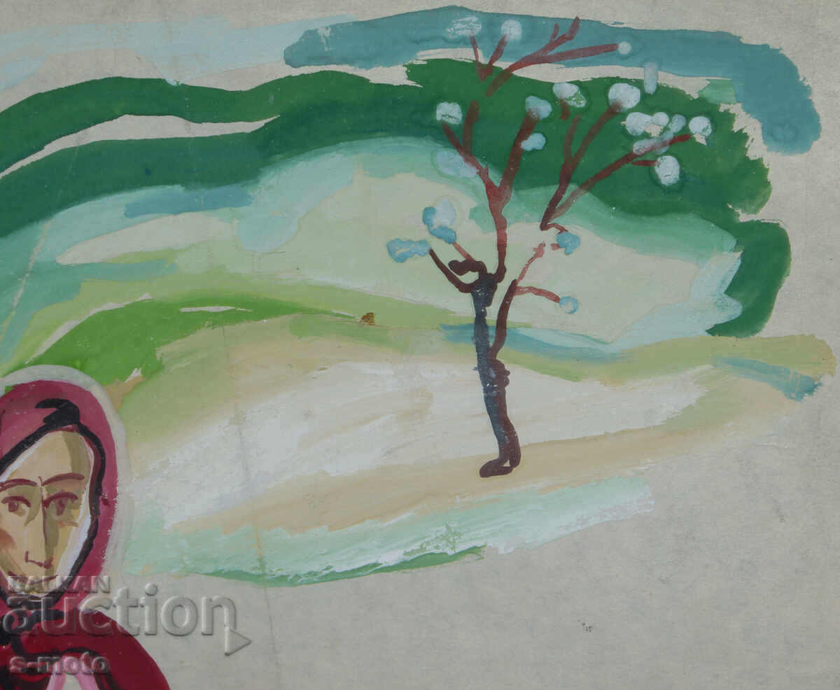 Παλιός πίνακας αγροτικού τοπίου - 6