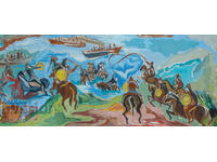 Old painting, figurative composition