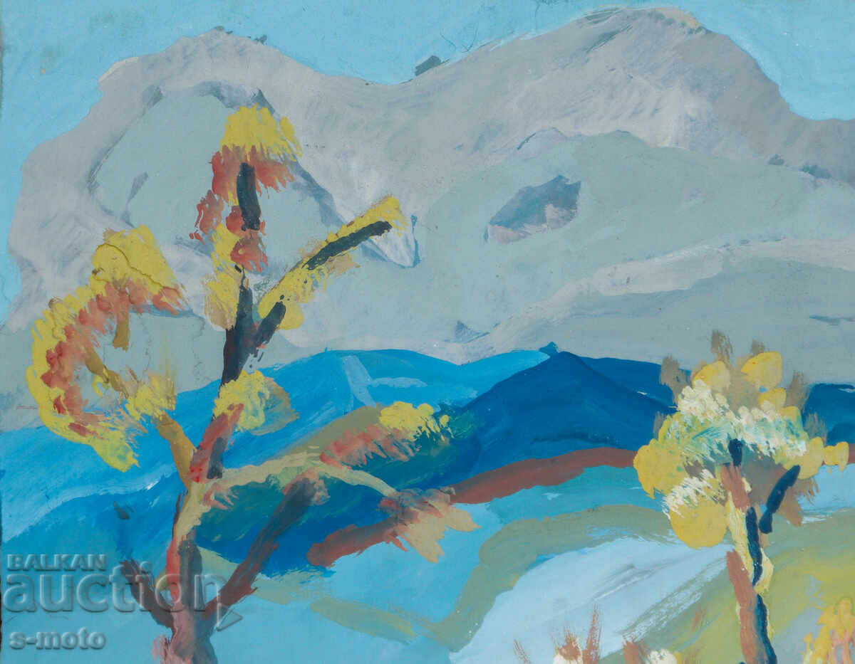 Παράδοση Παλιός πίνακας ορεινού τοπίου Παράδοση Παλιός πίνακας ορεινού τοπίου