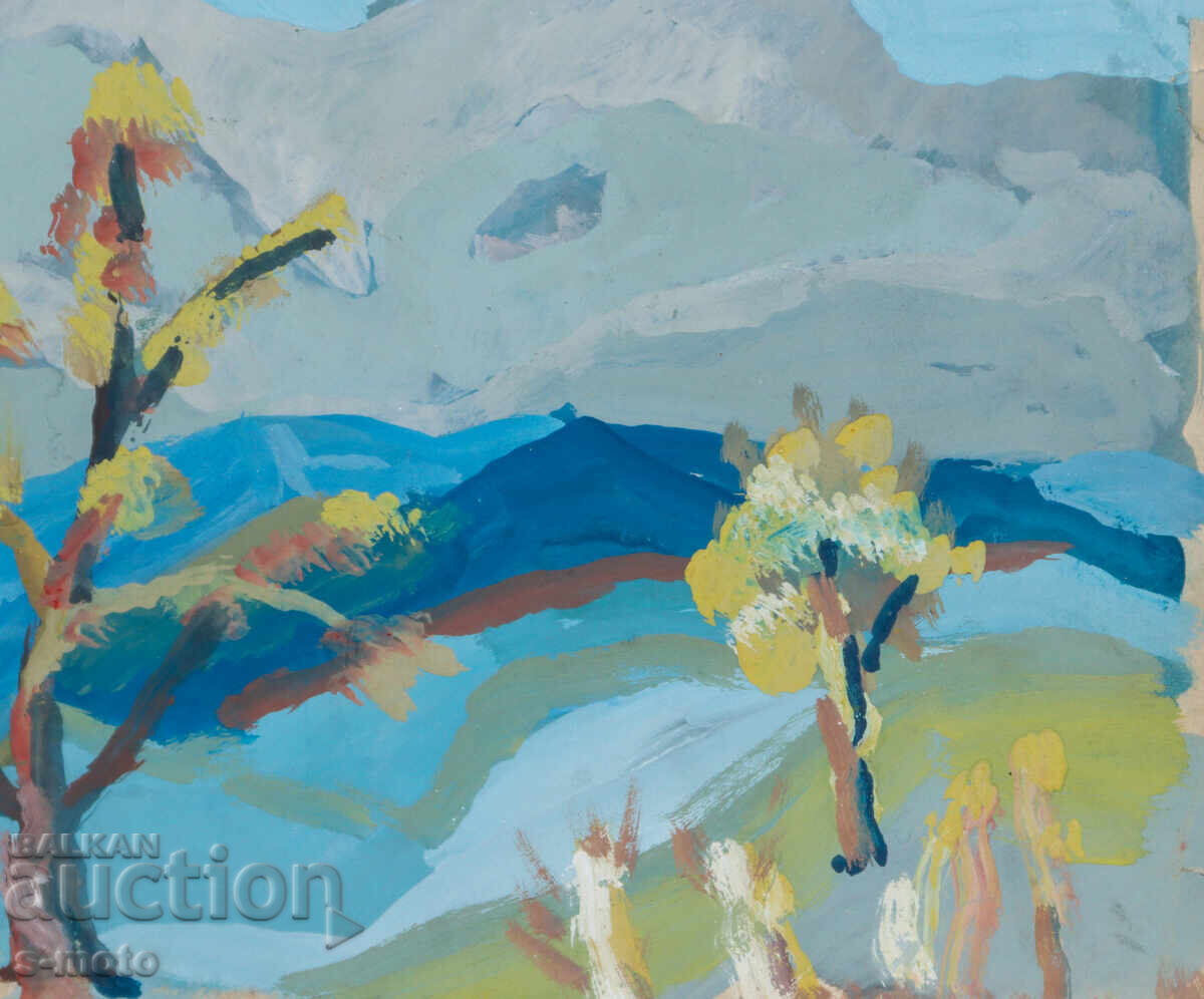 Παλιός πίνακας ορεινού τοπίου - 5 Παλιός πίνακας ορεινού τοπίου - 5