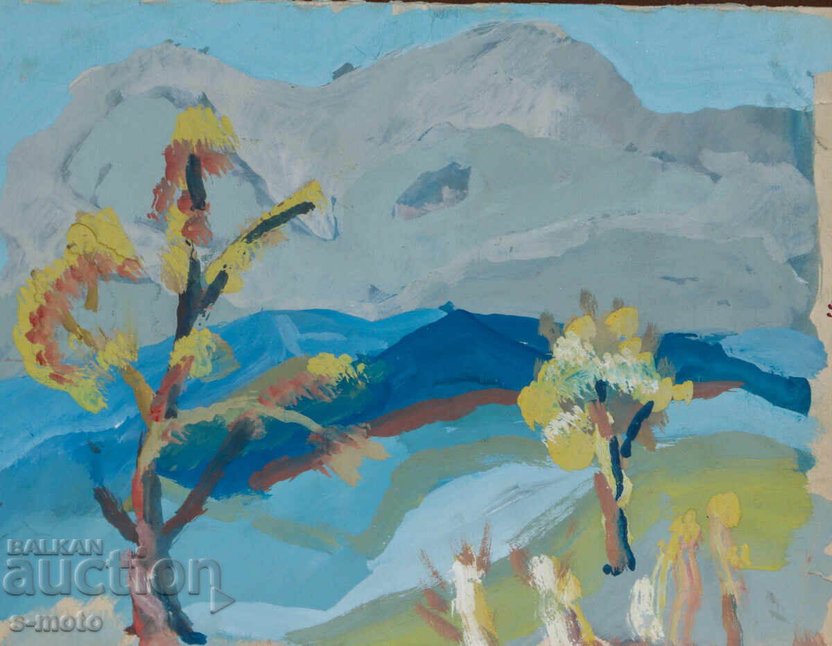 Παλιός πίνακας ορεινού τοπίου Παλιός πίνακας ορεινού τοπίου