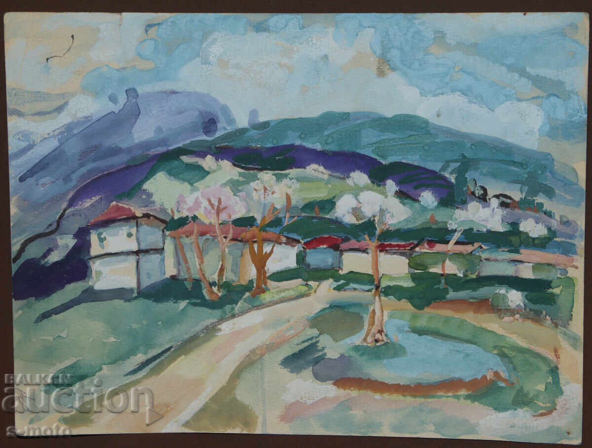 Old painting of a mountain landscape with price 140.00 BGN | € 71.58