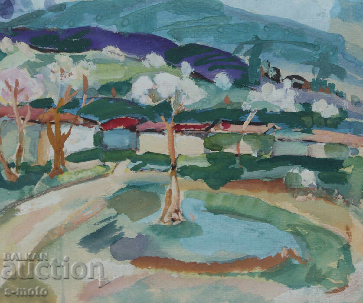 Old painting of a mountain landscape - 6