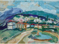 Παλιός πίνακας ορεινού τοπίου