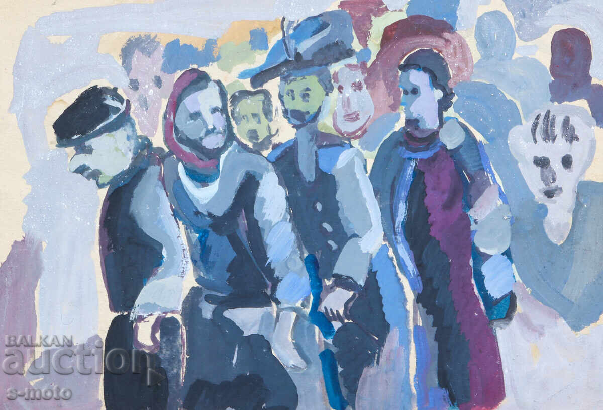 Auction  Old painting, figurative composition, portrait