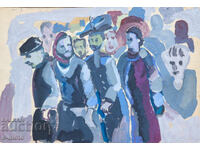 Old painting, figurative composition, portrait