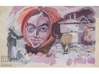 Old painting, figurative composition, portrait