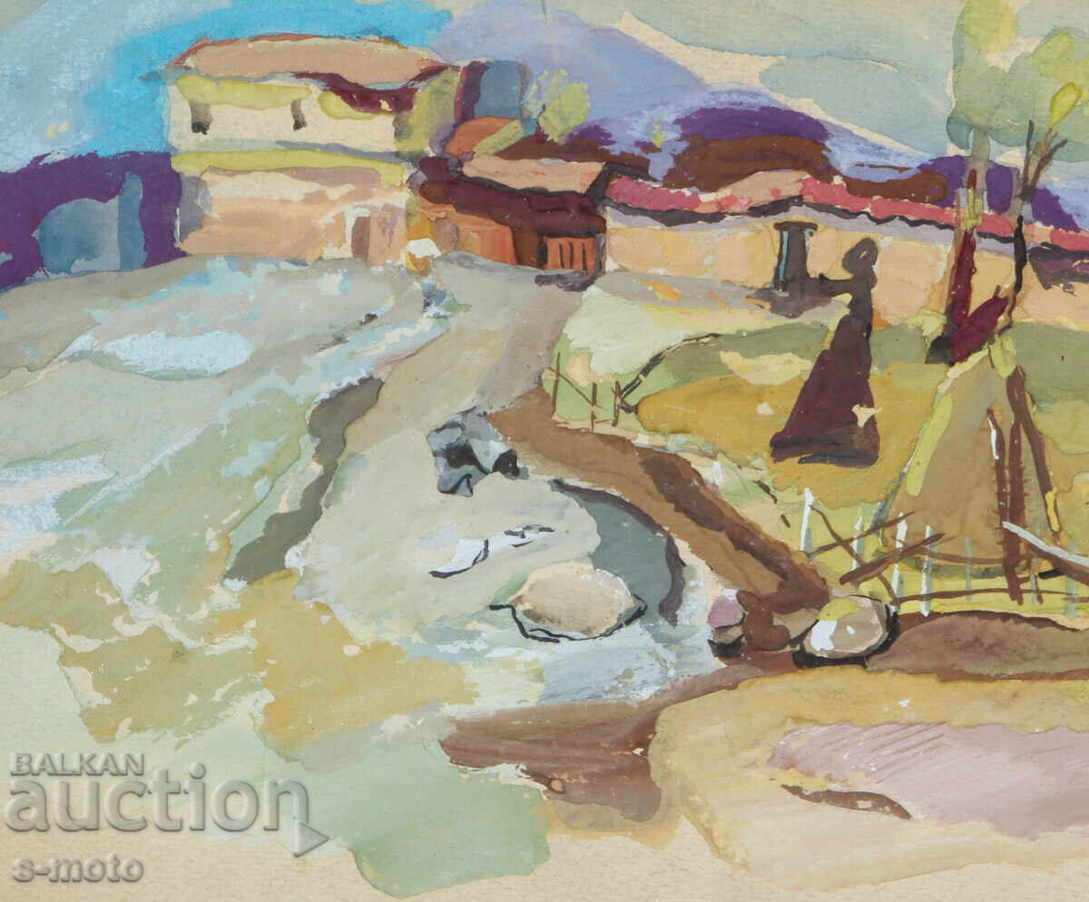 Παράδοση Παλιός πίνακας αγροτικού τοπίου