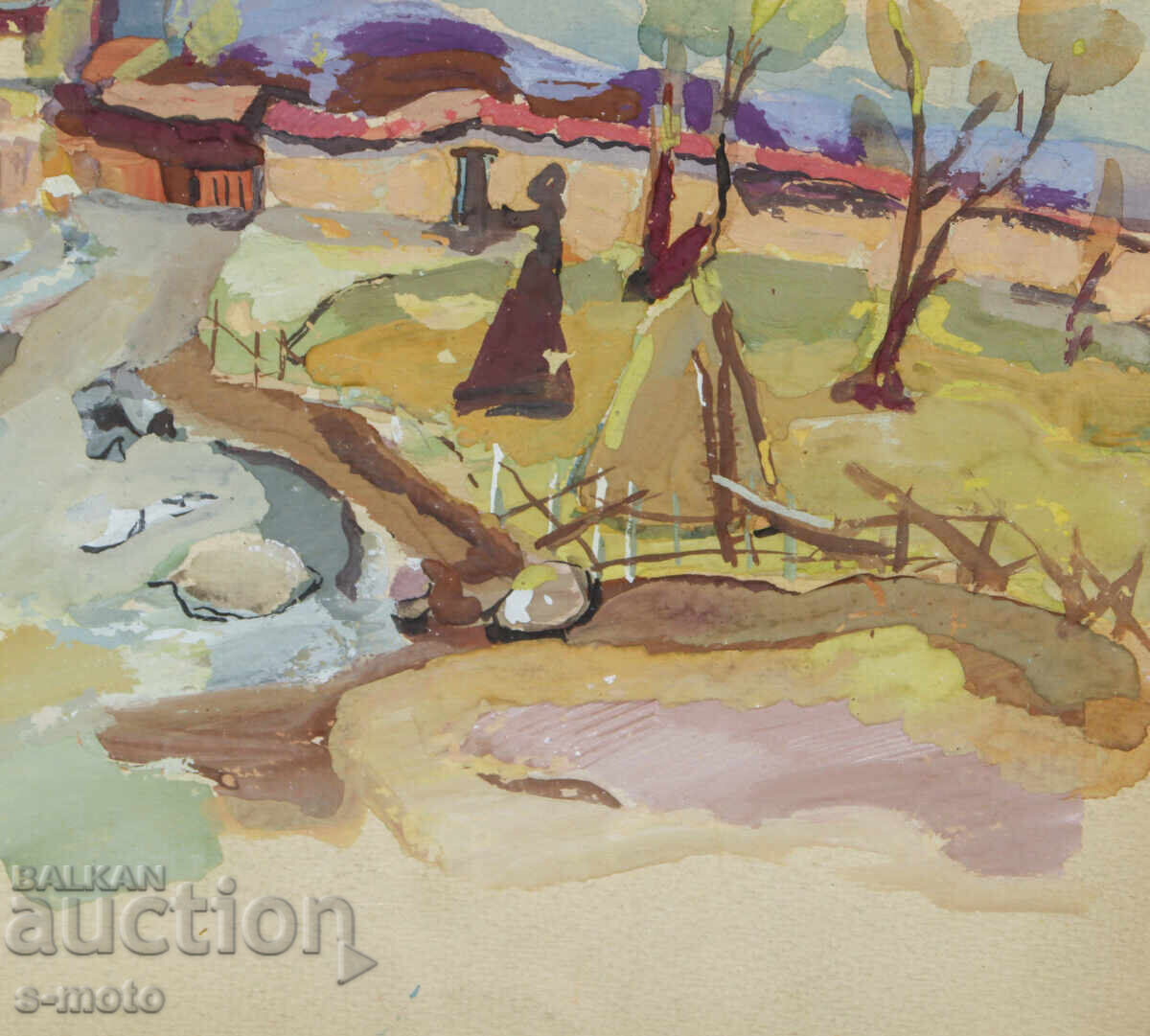 Παλιός πίνακας αγροτικού τοπίου - 5