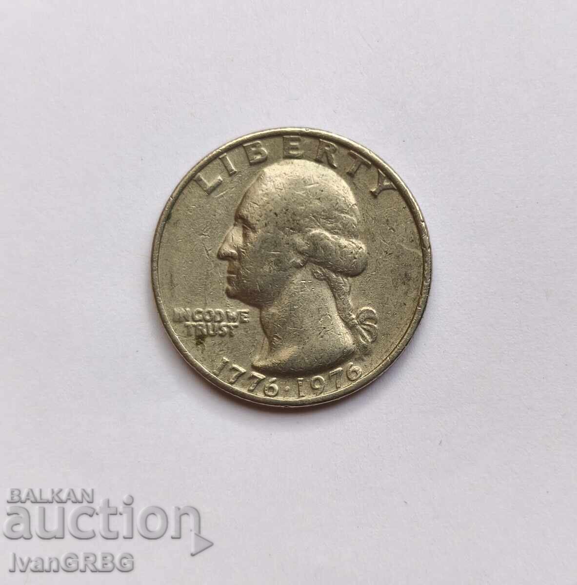 1/4 US 25 Cent 1976 American Coin Quarter Dollar 200 with price 1.30 BGN | € 0.66 1/4 US 25 Cent 1976 American Coin Quarter Dollar 200 with price 1.30 BGN | € 0.66
