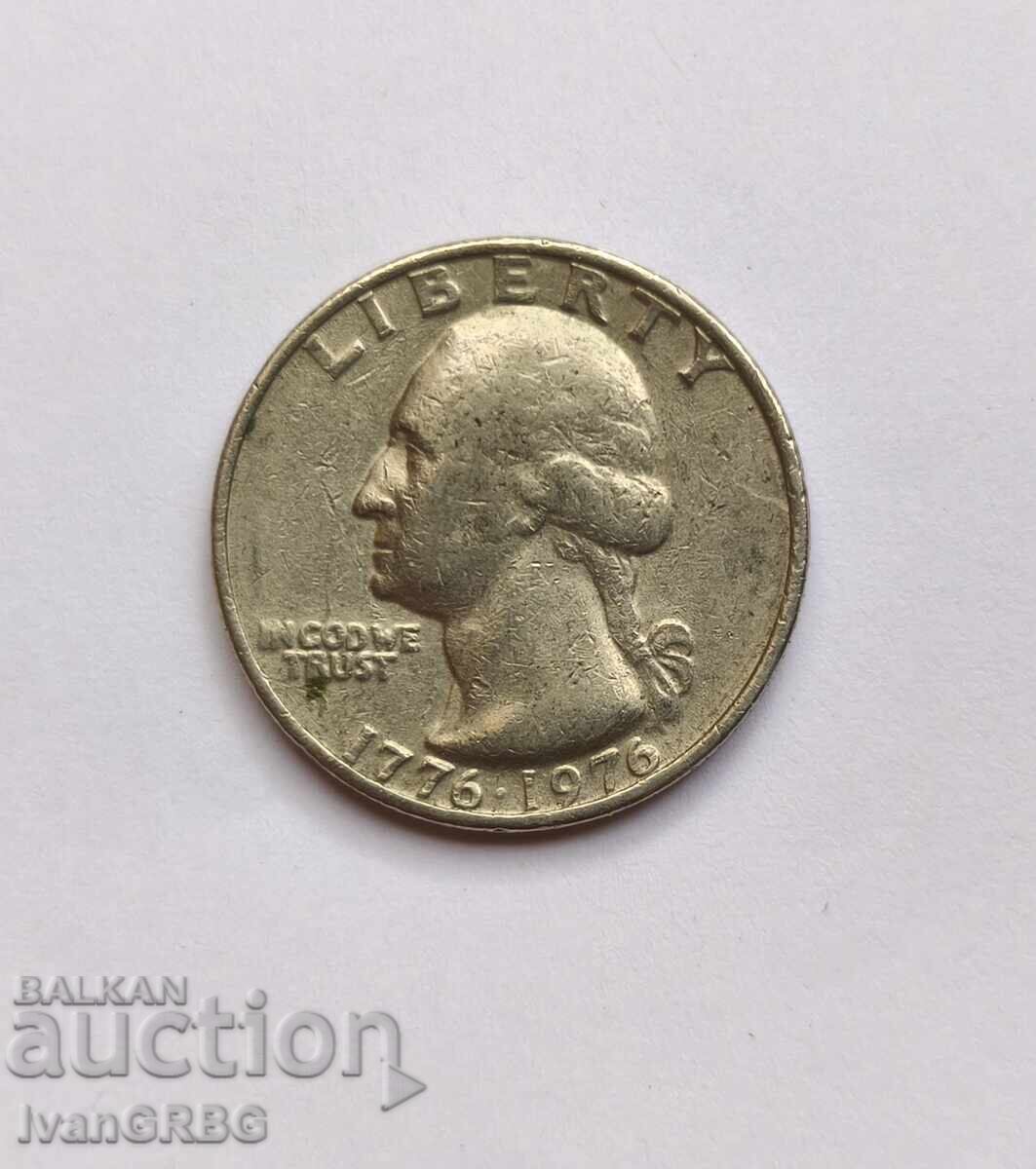 1/4 US 25 Cent 1976 American Coin Quarter Dollar 200 1/4 US 25 Cent 1976 American Coin Quarter Dollar 200