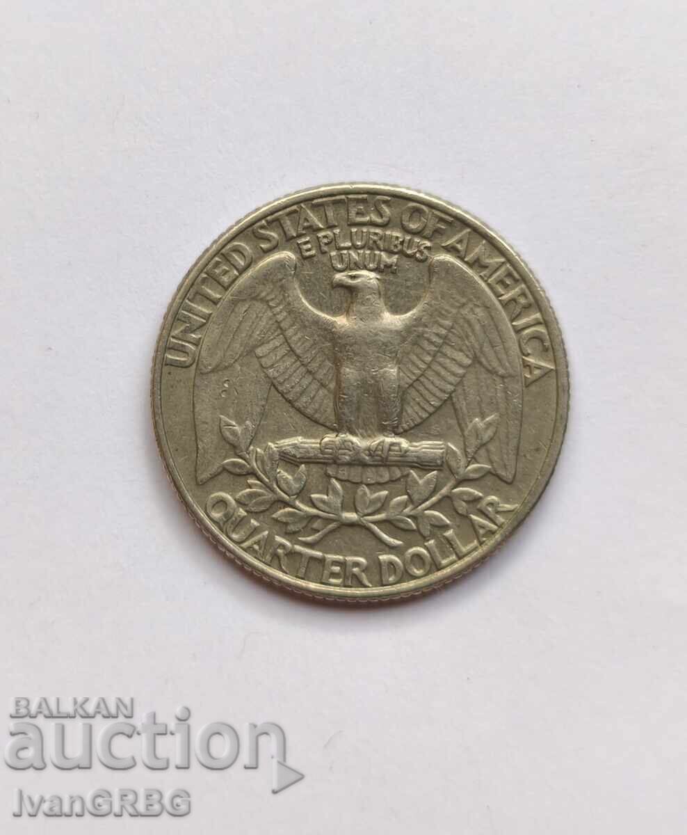 1/4 US dollar 25 cents 1986 American coin quarter with price 1.20 BGN | € 0.61 1/4 US dollar 25 cents 1986 American coin quarter with price 1.20 BGN | € 0.61