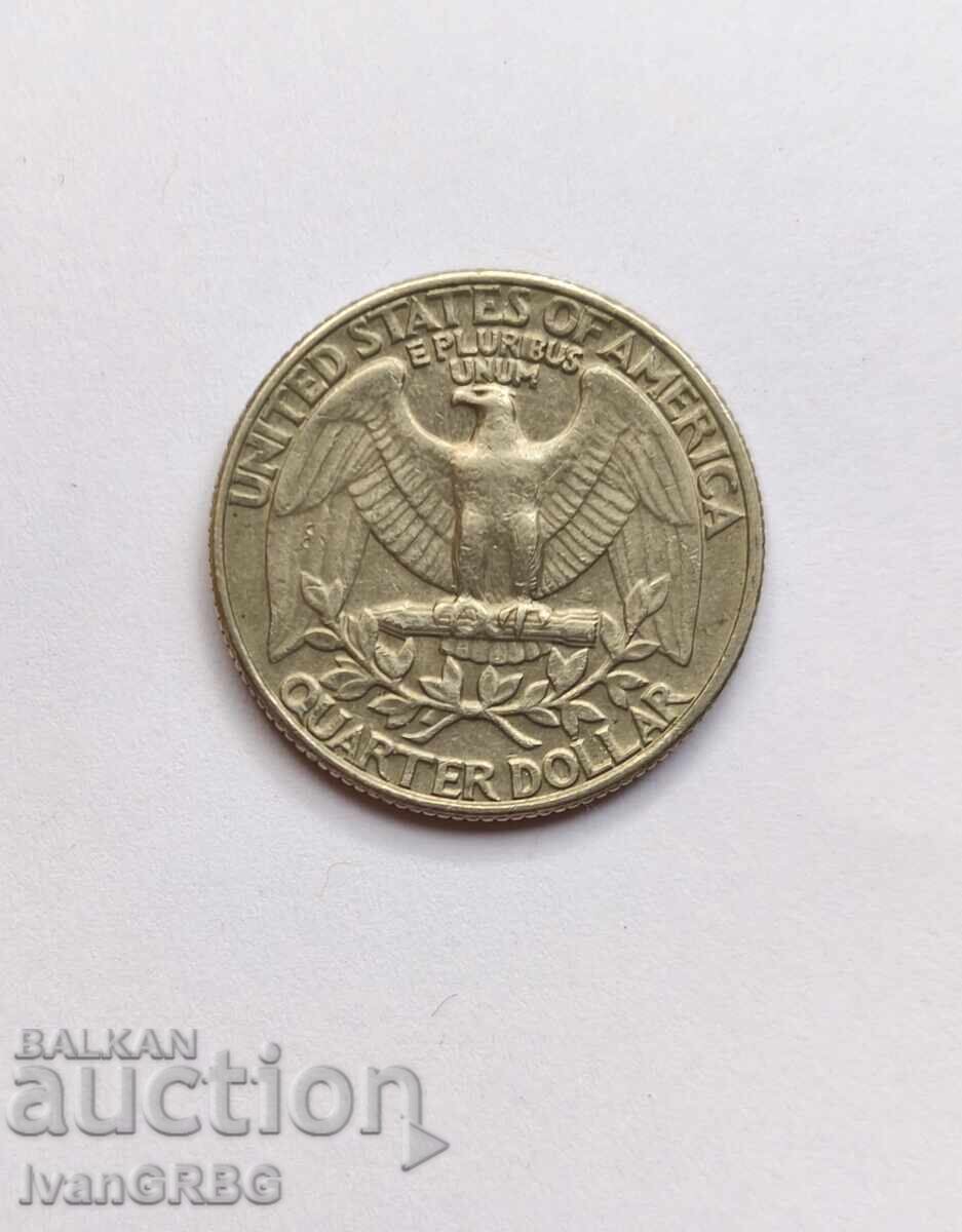 Auction 1/4 US dollar 25 cents 1986 American coin quarter Auction 1/4 US dollar 25 cents 1986 American coin quarter