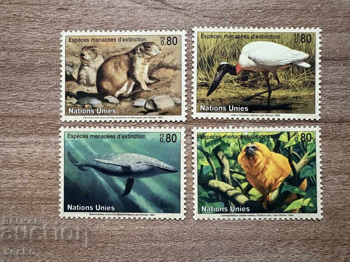 ΟΗΕ Γενεύη - Απειλούμενα ζώα (1994) MNH