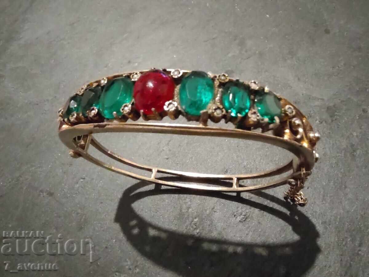 Δημοπρασία Ασημένιο βραχιόλι με επιχρύσωση και πέτρες, κομψότητα 12.11.2025