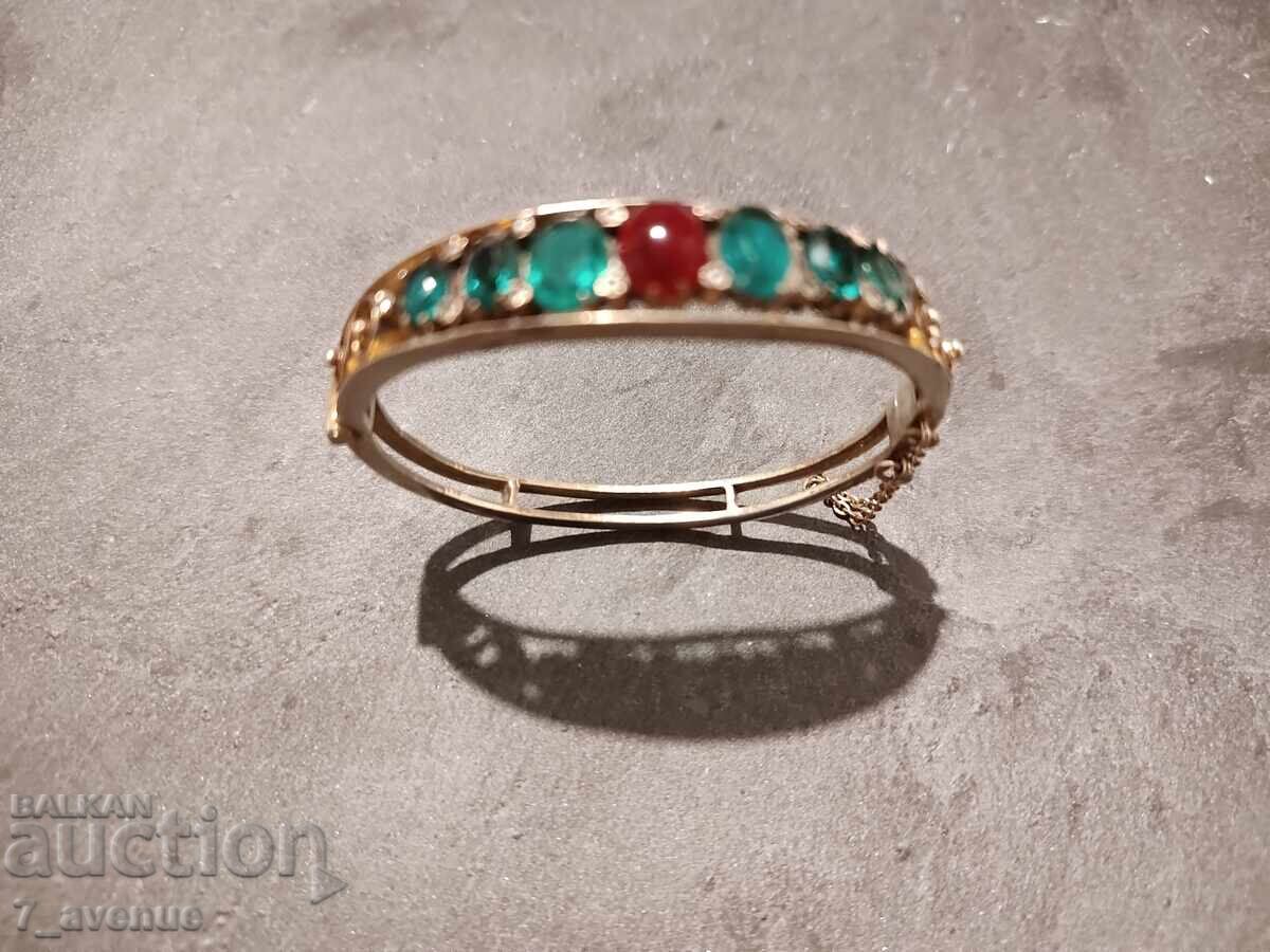 Ασημένιο βραχιόλι με επιχρύσωση και πέτρες, κομψότητα 12.11.2025 - 5