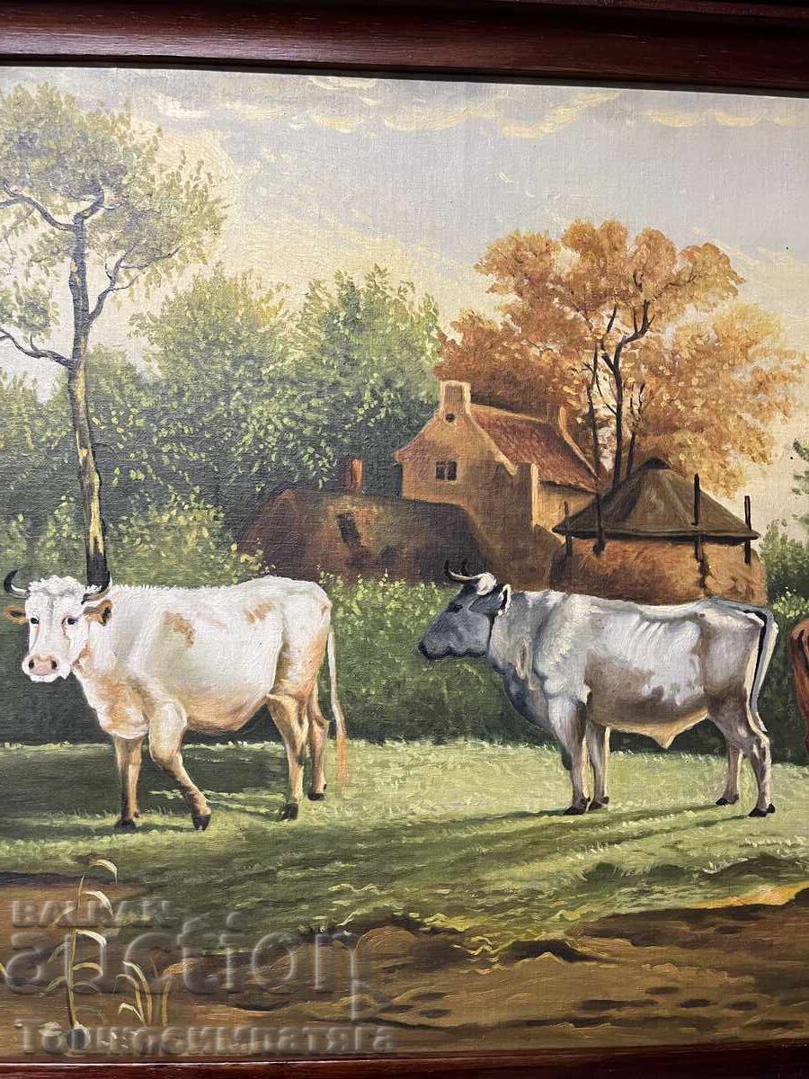 Παλαιός πίνακας/1946/, με υπογραφή καλλιτέχνη με τιμή 160.00 BGN | € 81.81