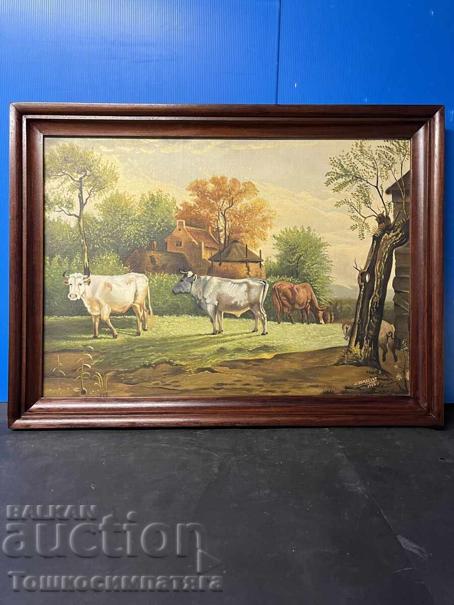 Παλαιός πίνακας/1946/, με υπογραφή καλλιτέχνη