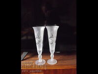 Сватбени чаши за шампанско, 2 бр. Стъкло, височина 26 см.