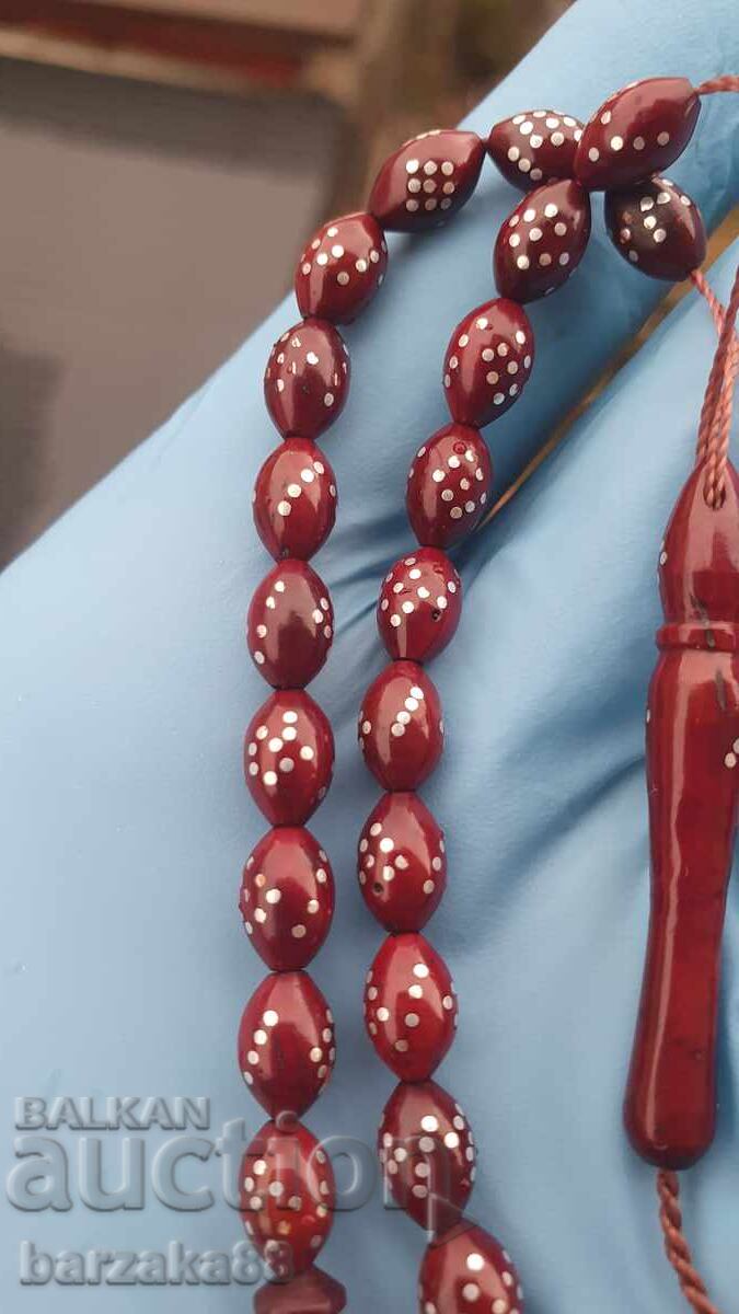 Mătănii de chihlimbar Chihlimbar cu argint - 5 Mătănii de chihlimbar Chihlimbar cu argint - 5