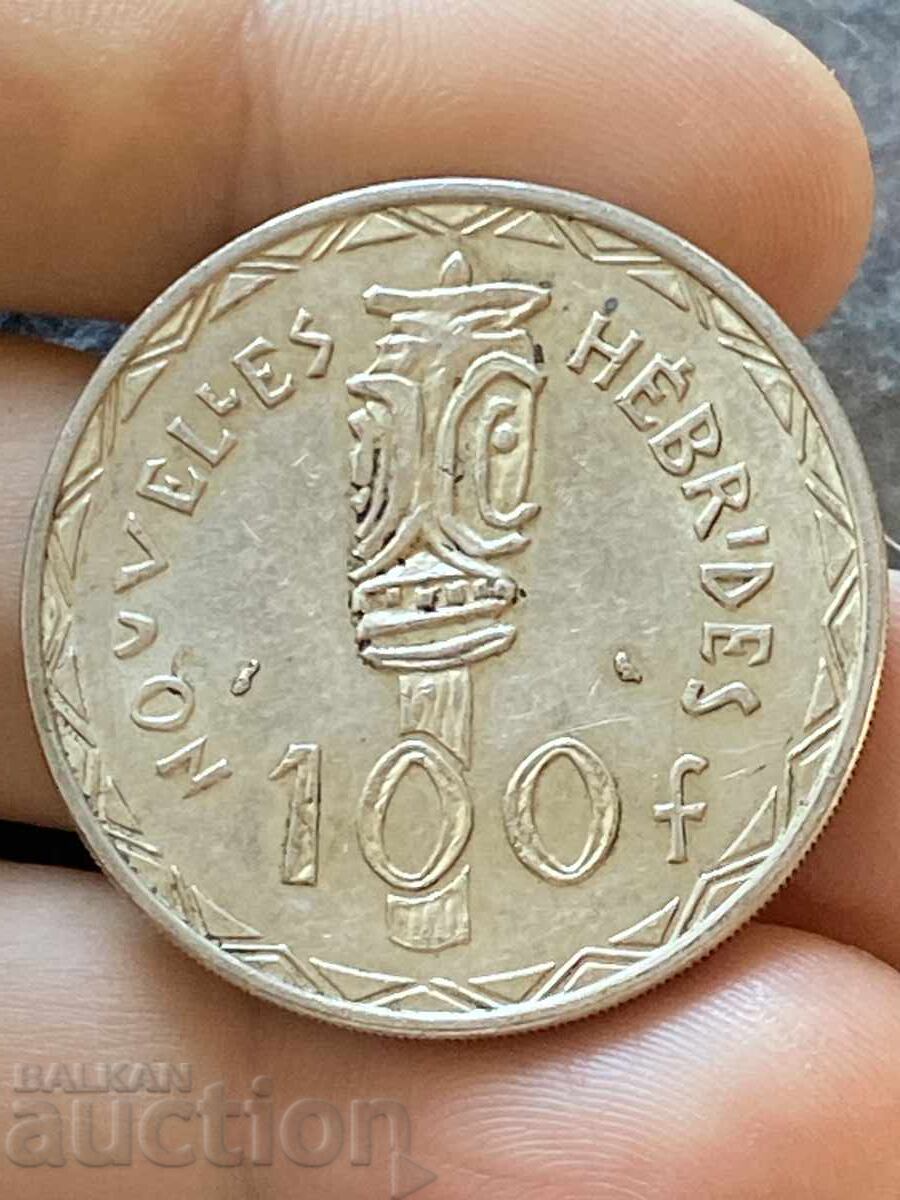 Γαλλικά Νέα Υβρίδια Βανουάτου 100 φράγκα 1966 ασημένιο νόμισμα