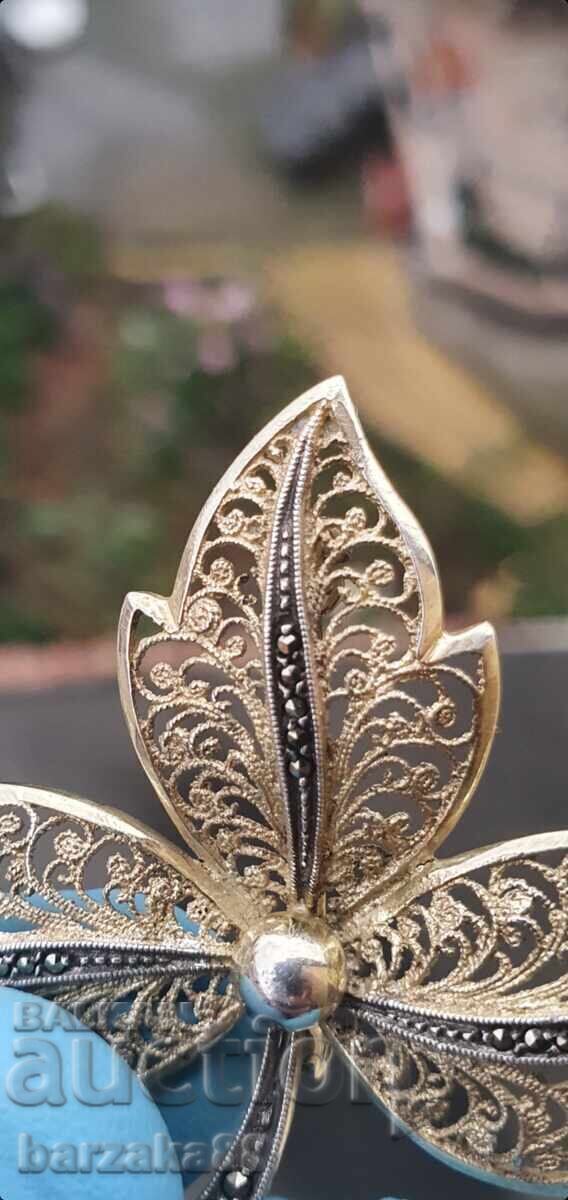 Аукцион Сребърна брошка Филигран Аукцион Сребърна брошка Филигран