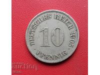 Germany-10 pfennig 1905 J-Hamburg