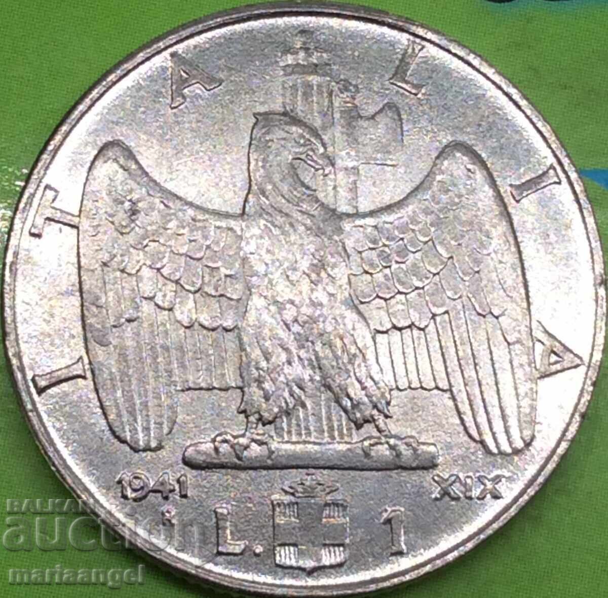 1 λίρα 1941 Ιταλία Β' ΠΠ χάλυβας