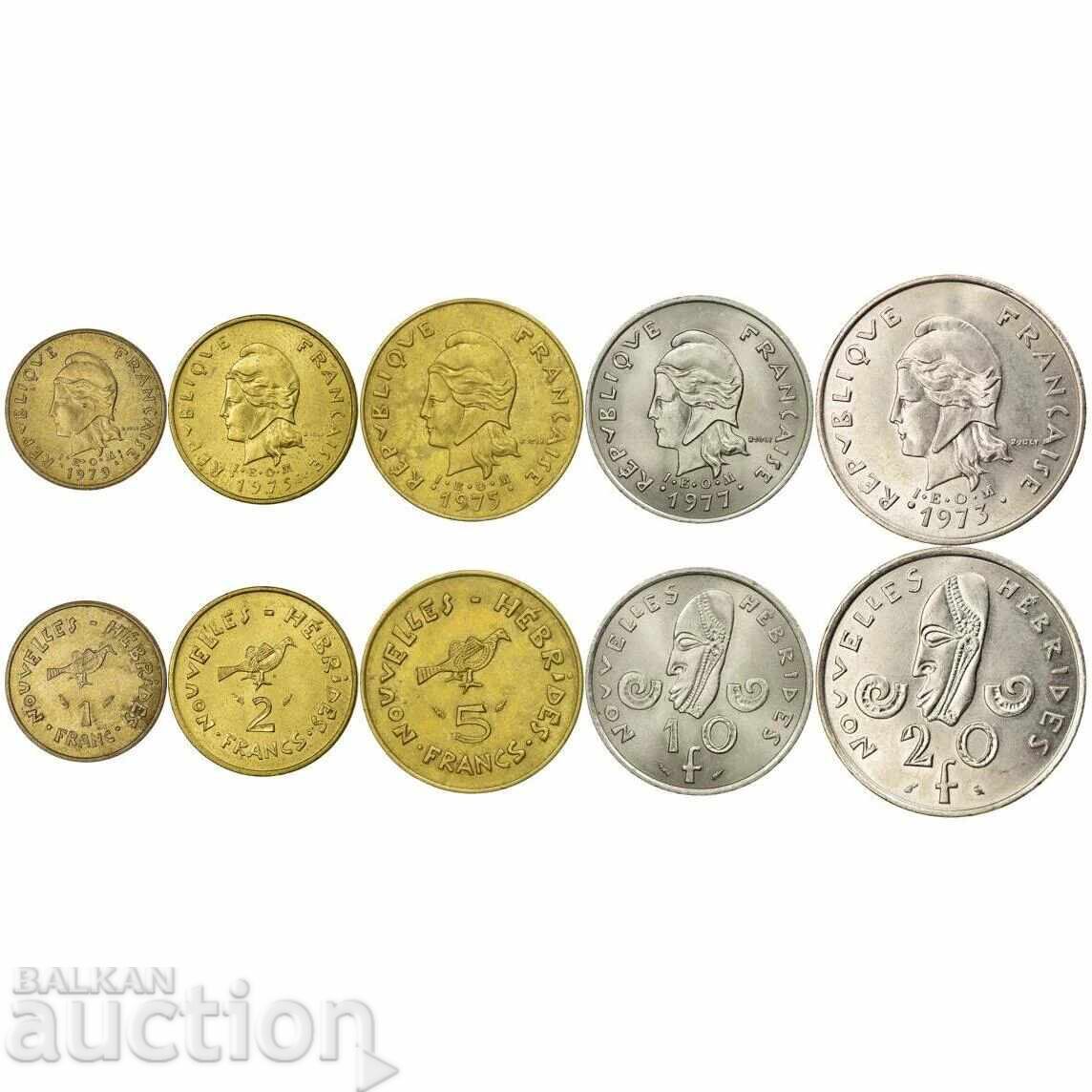 Френски Нови Хибриди Вануату серия монети UNC Френски Нови Хибриди Вануату серия монети UNC