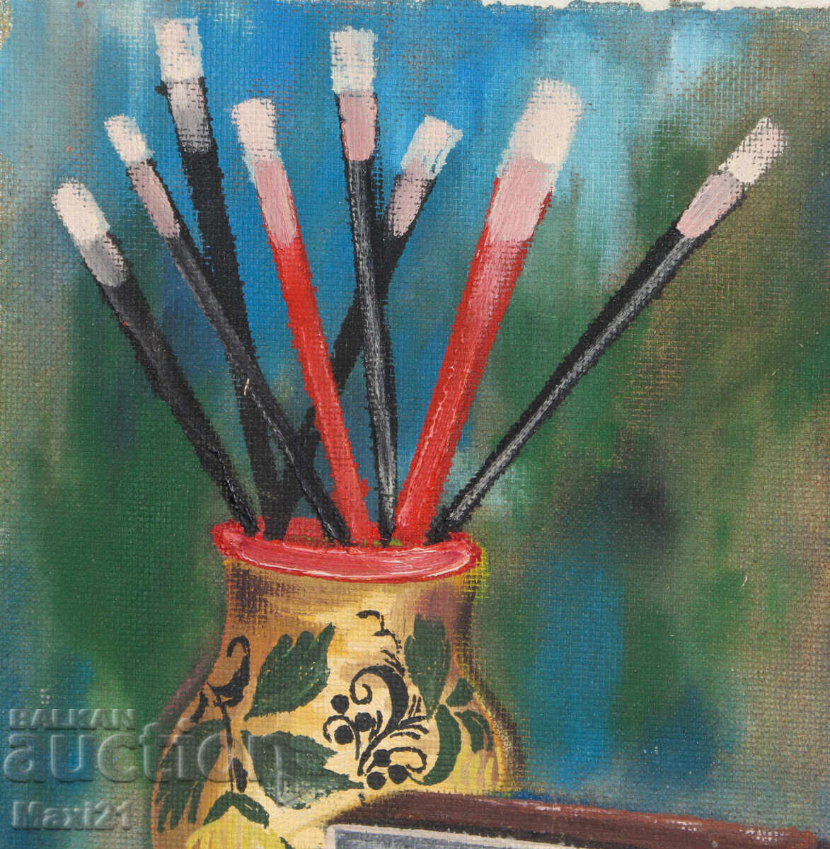 Παράδοση Έργο ζωγραφικής με λάδι νεκρή φύση οικιακά αντικείμενα Παράδοση Έργο ζωγραφικής με λάδι νεκρή φύση οικιακά αντικείμενα