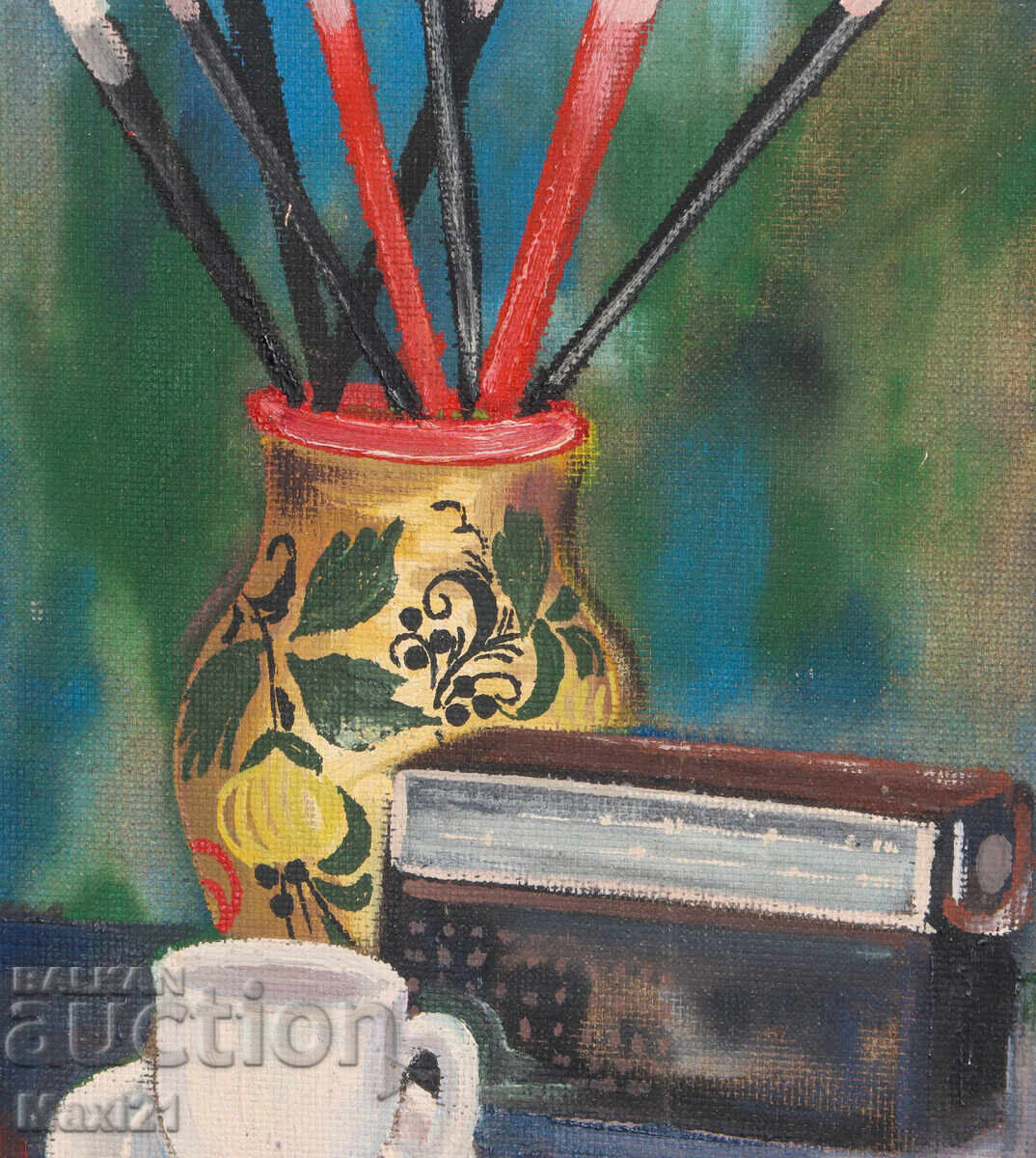 Έργο ζωγραφικής με λάδι νεκρή φύση οικιακά αντικείμενα - 5 Έργο ζωγραφικής με λάδι νεκρή φύση οικιακά αντικείμενα - 5