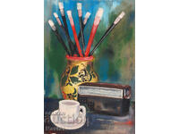 Картина маслени бои натюрморт битови предмети