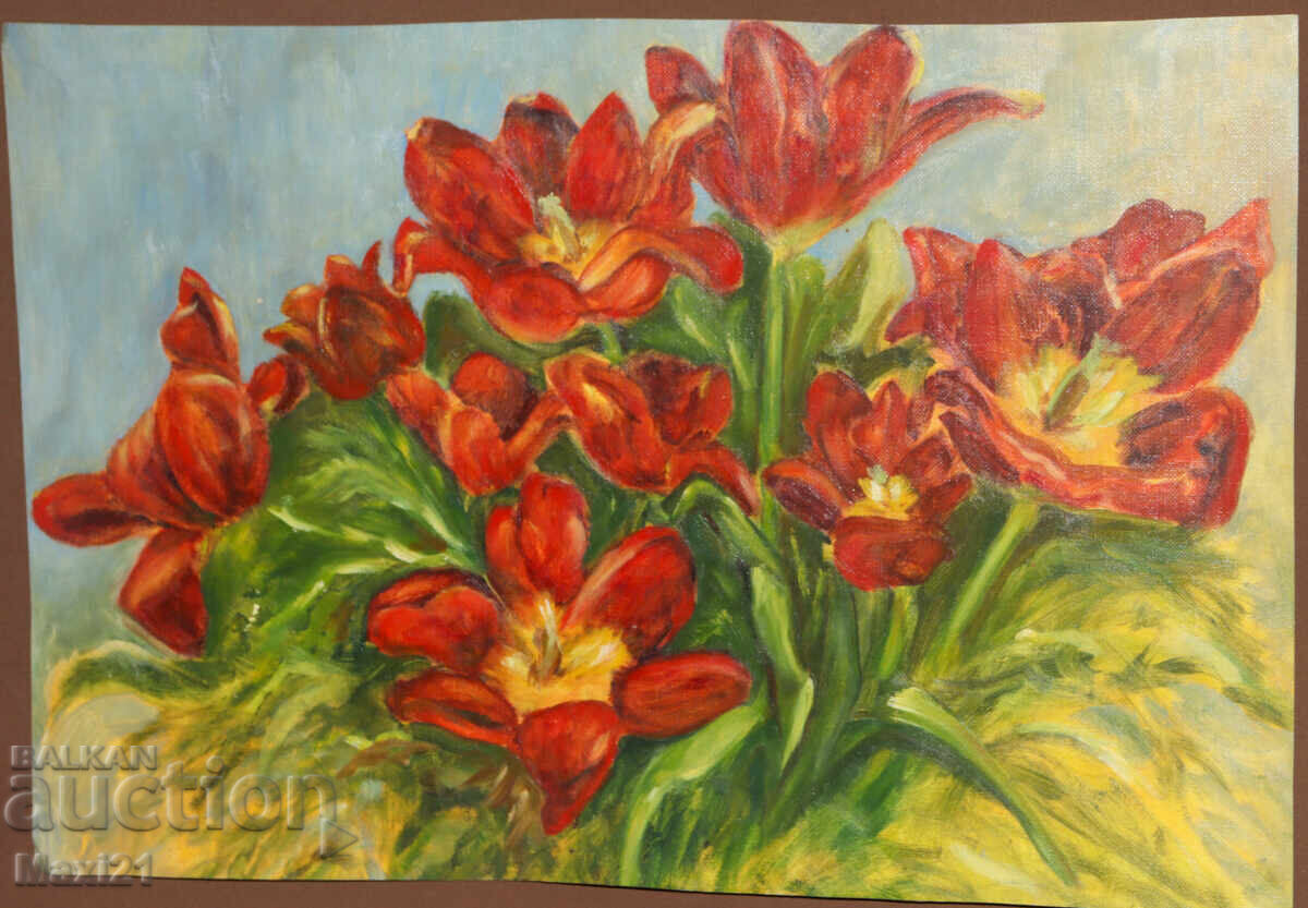 Tablou ulei floral natură statică cu preț 160.00 BGN | € 81.81