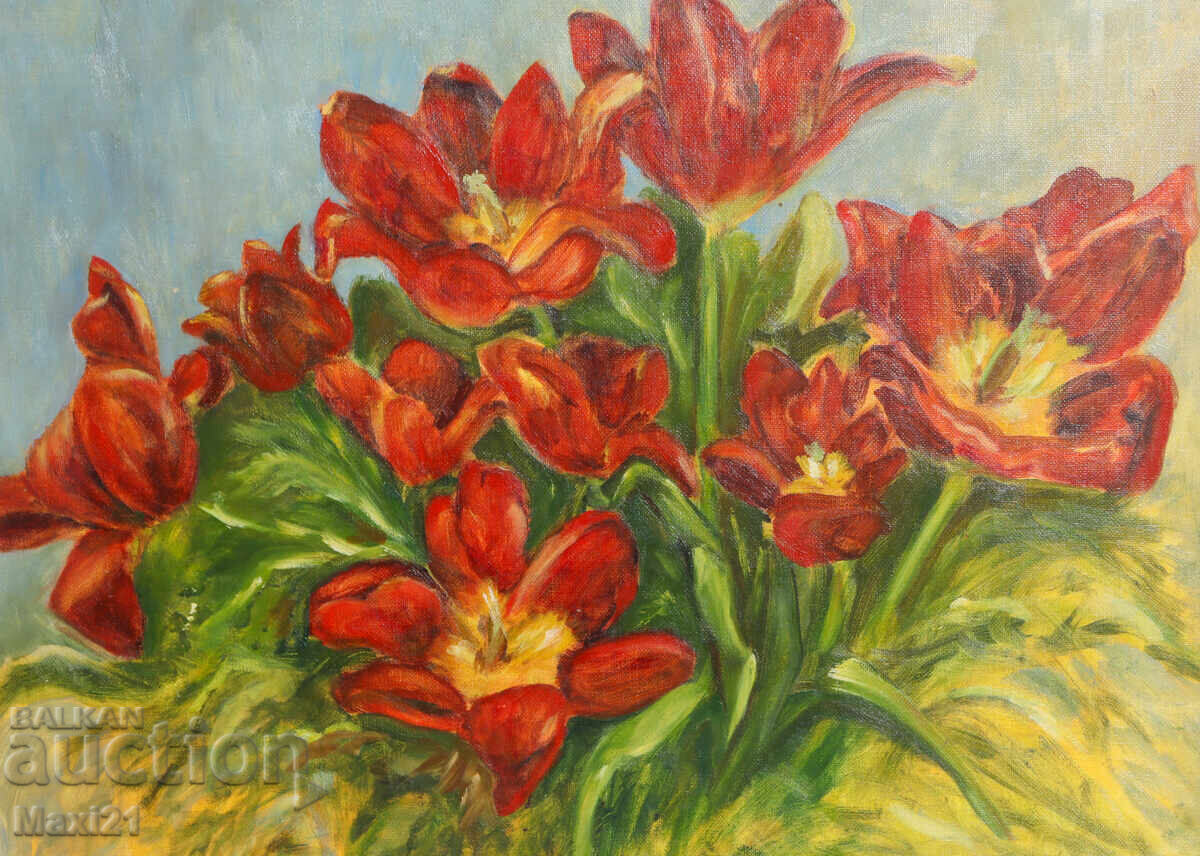 Tablou ulei floral natură statică