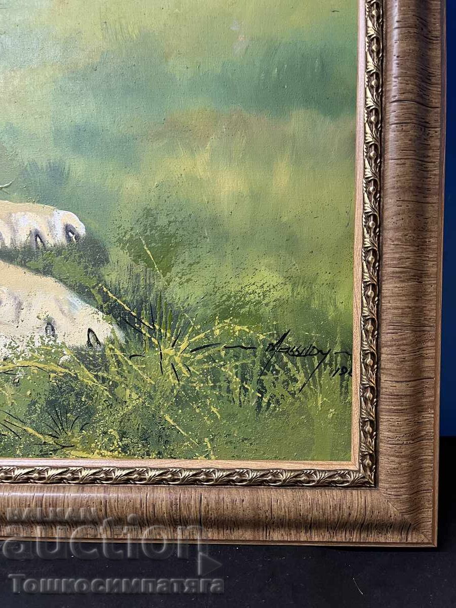 Έργο ζωγραφικής με λάδι "Ο Βασιλιάς της Σαβάνας" με τιμή 220.00 BGN | € 112.48