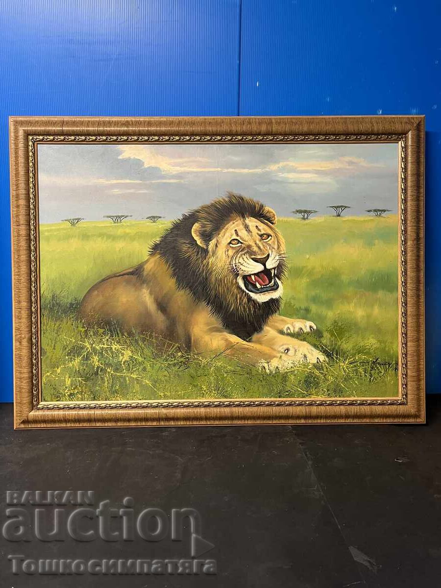 Έργο ζωγραφικής με λάδι "Ο Βασιλιάς της Σαβάνας"