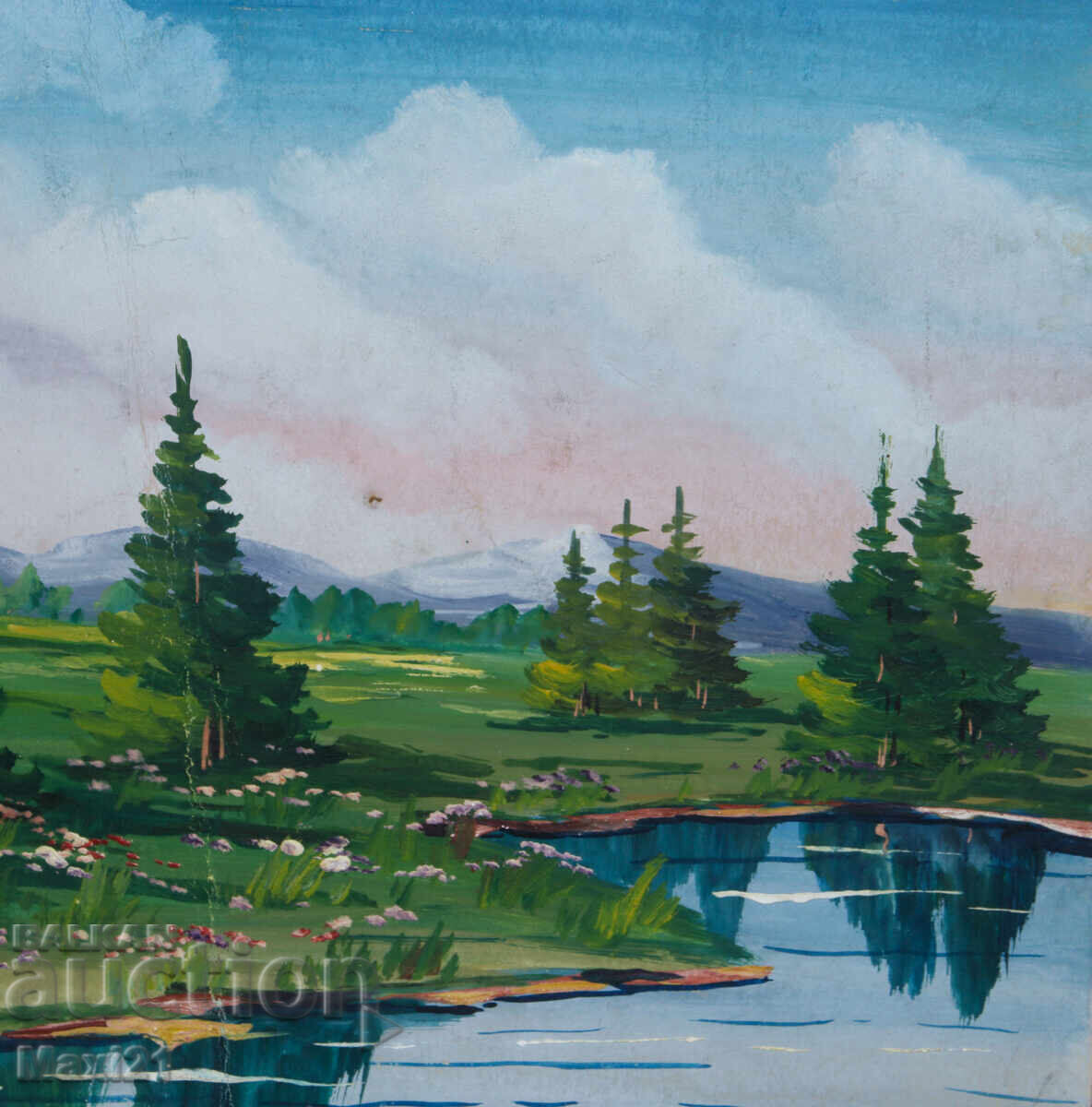 Gouache painting, natural landscape, lake - 6 Gouache painting, natural landscape, lake - 6