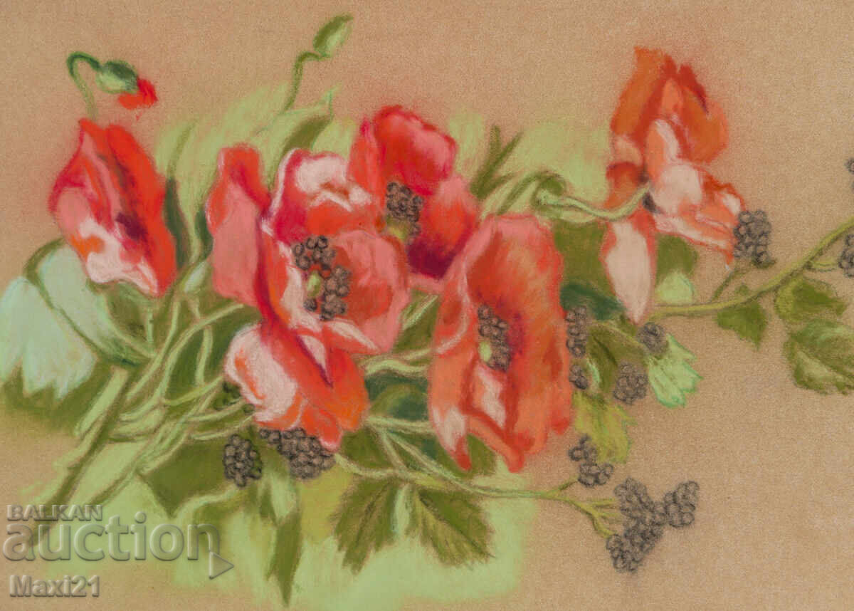 Pastel floral still life painting - 5