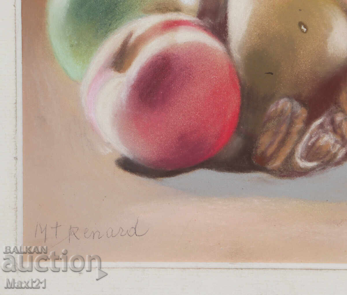 Παράδοση Πίνακας παστέλ νεκρή φύση φρούτα