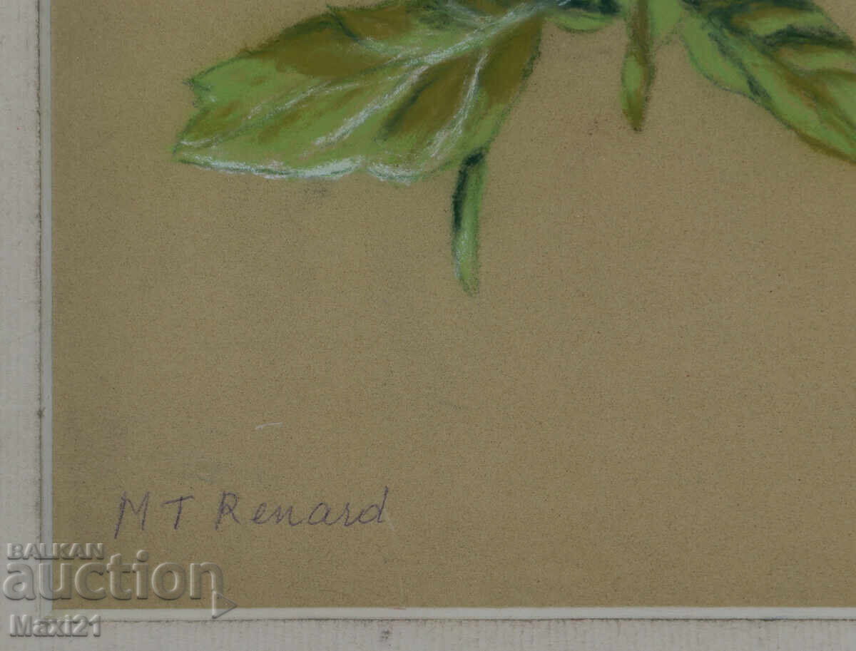 Παράδοση Παστέλ πίνακας νεκρής φύσης με λουλούδια